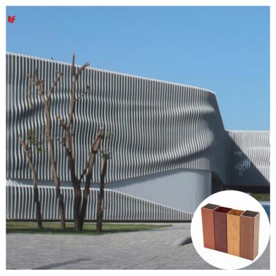 China OEM Wholesale Price Facade Modern Cladding System Wood Grain Rectangular Aluminum Tube for sale