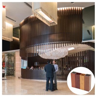 China New Modern Style Profiled Aluminum Wall Slats Wall Cladding Exterior Wood Grain Aluminum Cladding Panels For Building for sale