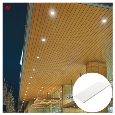 China China Artistic Custom G Shaped Wooden Slats Ceilings Metal Loop Slat Decorative Aluminum Ceiling Tiles for sale