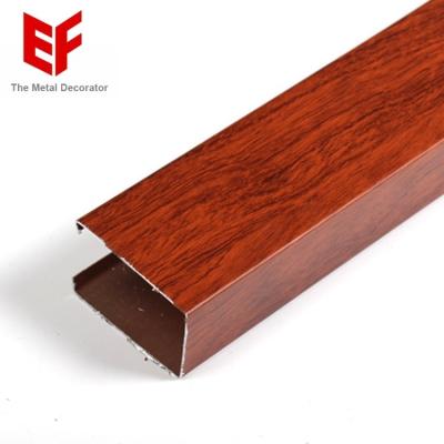 China U Beam Artistic Type Aluminum Ceiling Ceiling Decoration Wood Finish Partition Wall Decorative Panel for sale