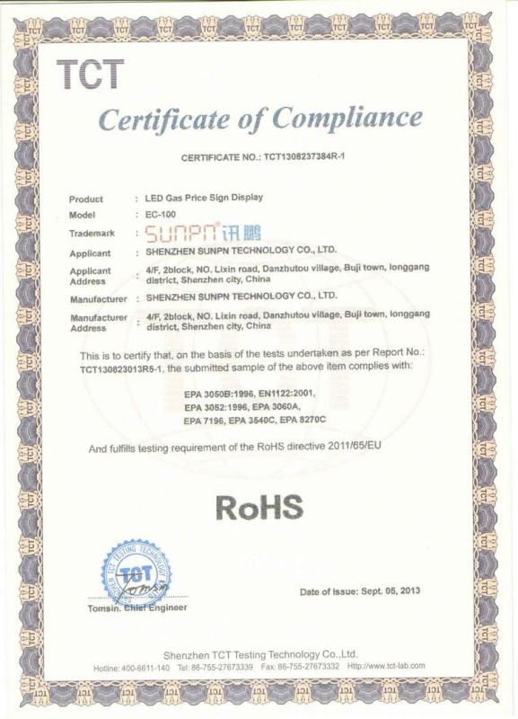 RoHS - Shenzhen Sunpn Technology Co., Ltd.