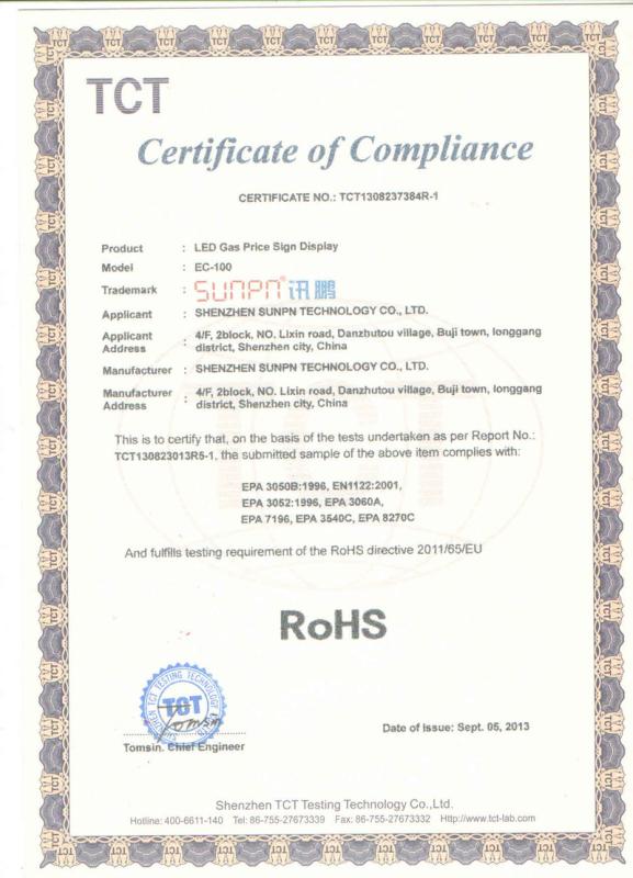 RoHS - Shenzhen Sunpn Technology Co., Ltd.