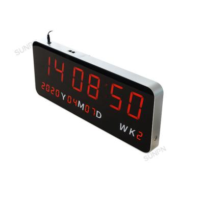 China School NTP 6 Digit 7 Segment Clock Digital Led Display Led Digital Wall Clock for sale