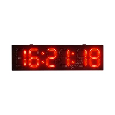 China Customizable Outdoor Time Display Wholesale Digit 6 7 Segment Digital LED Clock Display Wall Clock for sale