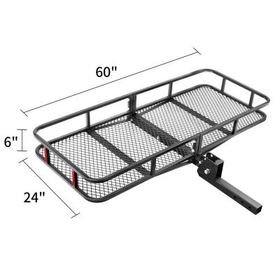 China High Load Capacity Folding Hitch Mount Cargo Carrier With Rust Resistant Steel Basket for sale