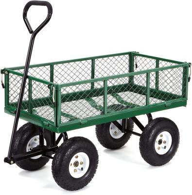 China 4 Wheel Tool Trolley Cart Durable Heavy Duty Steel Garden Cart for sale