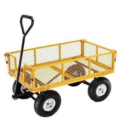 China Durable Foldable Steel Mesh Garden Cart Tool Wagon Heavy Duty Cart For Export for sale