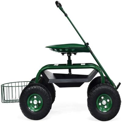 China Garden Work Rolling Garden Scooter Garden Cart Seat with Wheels and Tool Tray, 360 Swivel Seat for sale