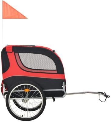 China Foldable Dog Cat Travel Carrier Cycling Tow Behind Pet Bicycle Trailer Small Pet Dog Bike Trailer for sale