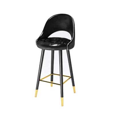 China Contemporary cheap modern leather bar stool umpire chair with footrest, white black bar chair with wax leather for sale