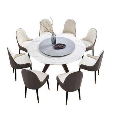 China Free Sample Modern Adjustable Cheap Classic 4 Seater (Other) Fiberglass Top Around Marble Table Dining Set for sale