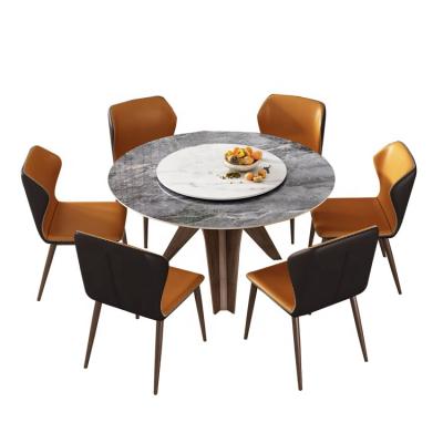 China Free Sample High Quality Slate Glass Adjustable Top Banquet (Other) Dining Rock Table and Chairs Set for sale