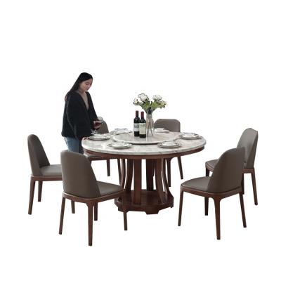 China (Other) dining table adjustable post-modern lightweight luxury round wood with turntable home apartment the small Nordic for sale