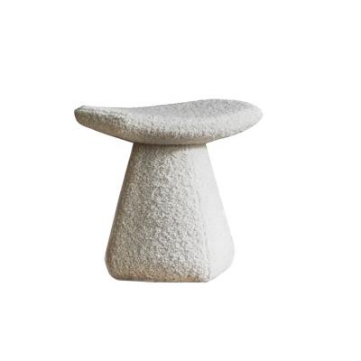 China Midnight Velvet Round Shape Foot Stool Removable Cover Customized Stool Pouf White With Wooden for sale