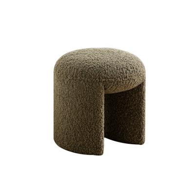 China Hot Selling Removable Cover Wholesale Velvet Fabric Fur Stool Stool Modern Modern Round Stool For Room Villa for sale