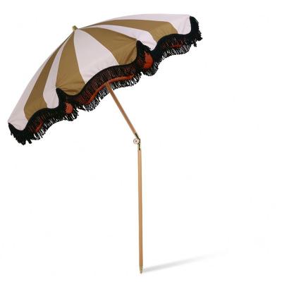 China Custom Wholesale Retro Umbrellas Waterproof USA UK Korea HK ​​Garden Patio Umbrellas With Tilt Hinge And Cotton Tassels For Life for sale