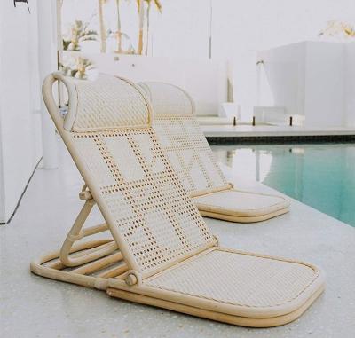 China Contemporary Customizable Outdoor Australia Newzeland USA Adjustable Portable Folding Rattan Wicker Chairs For Pool Sun Beds Beach for sale