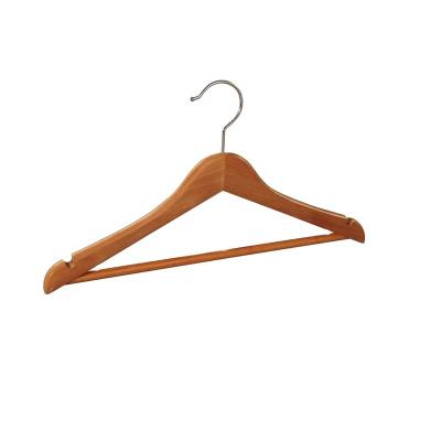 China Wooden Coat Hanger Anti Slip Small Sawtooth Luxury Durable Natural Color Wooden Coat Hanger Wholesale Eco-friendly Design for sale