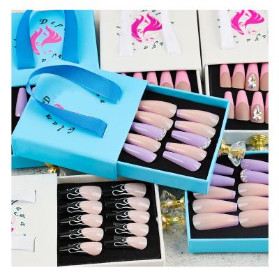 China 2022 New Designs Easy Wear Private Label Custom Press On Nails High Quality New Fashion Fake Nails for sale