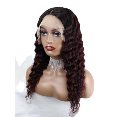 China New Design Raw Orange Human Hair Wig Front Straight 613 Curly Lace Bob Wig Closure F T Part Hair for sale