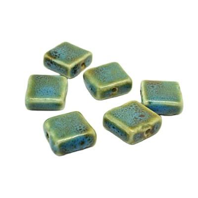 China Factory Sale Custom Gemstone Shapes Turquoise Earrings Color 16mm Natural Blue Square Porcelain Beads Grades Beads For Jewelry Making for sale