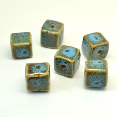 China Hot Selling Earrings Customize Shapes Sizes Natural Color Cube 12mm Blue Turquoise Porcelain Disk Beads Gemstone Beads Beads For Jewelry Making for sale