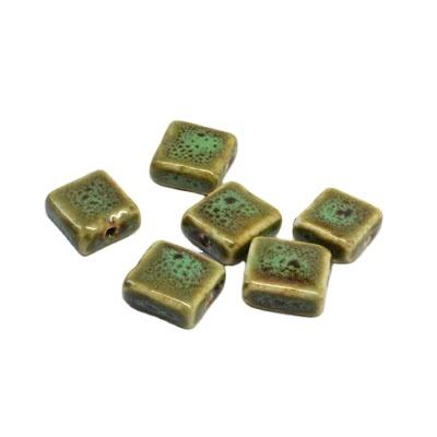 China Factory sale custom gemstone shapes earrings green color 16mm natural square beads china grades beads for jewelry making for sale