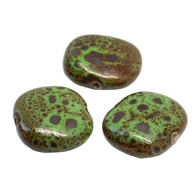 China Factory Sale Pendants Customize Size Bead Shape Natural Gemstone Green Color 30x27mm Porcelain Big Square Beads For Jewelry Making for sale