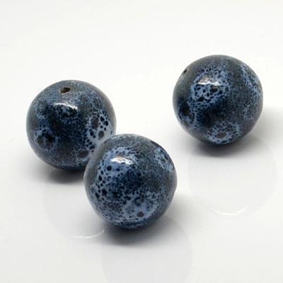 China Earrings Factory Sell All Round Shape Custom Size Bead Natural Stone Denim Blue Color Round Porcelain Beads For DIY Jewelry Making for sale