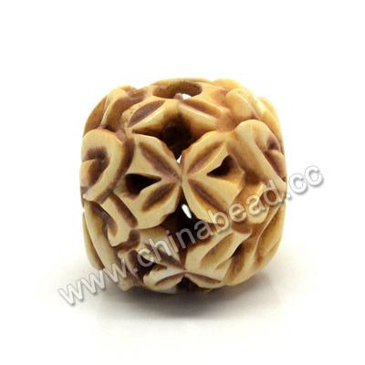 China Shell Carved Flower and leaves, non-toxic beads, antique bone bead for sale