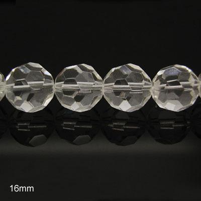 China Jewelry Making 16mm Big Size Wholesale Faceted Round Clear Crystal Loose Beads For DIY Jewelry Making for sale