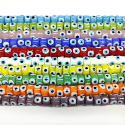 China Jewelry Making Wholesale Multi Colors Handmade Lampwork Design 9x11mm Washer Evil Space Glass Eyes Loose Beads For DIY Jewelry Making for sale