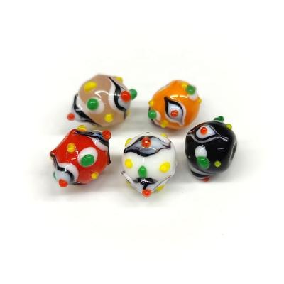 China Jewelry Making Handmade Murano Glass Multi Colors 10x15mm Big Eyes Wicked Design Uneven Beads For DIY Jewelry Making for sale