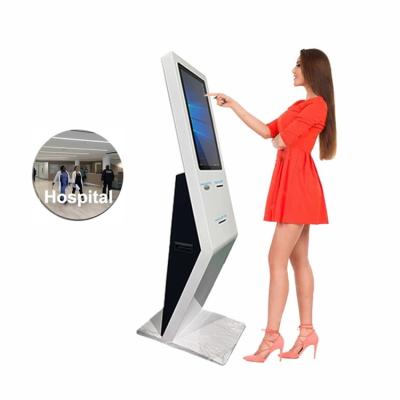 China Indoor 21.5 Inch 43 Inch Large LCD Self Service POS Slot Payment Touch Screen Information Receipt Kiosk With A4 Laser Printer for sale