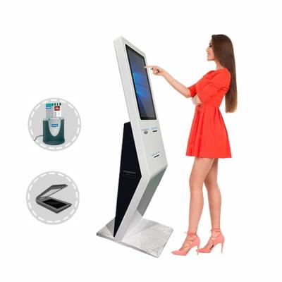 China 21 Inch Ticket Payment Machine Queue Management System Dispensing Kiosk Thermal Printer with QR Code Scanner for sale