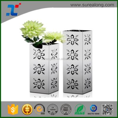 China Use Metal Resistance Customized Laser Cut Stainless Steel Decoration Flower Vase for sale