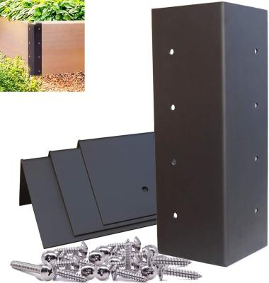 China Strong Garden Bed Corner Frame Black Perforated Metal Garden Bed Corner Braces for sale