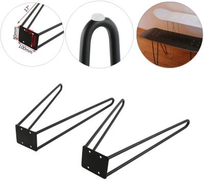 China Easy Installation Heavy Duty Solid Metal Bar Skateboard Hairpin Table Legs DIY Set Of Two for sale