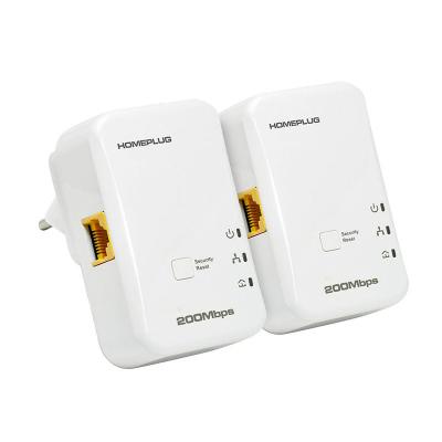 China HomePlug AV 200Mbps Powerline Ethernet Adapter PLC Auto Paring Starter Kit for sale