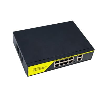 China POE 8-Port+2 Up Link Port Gigabit Ethernet Network PoE Switch for sale