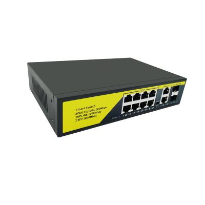 China Full POE Gigabit 8 Port POE Switch with 2 SFP 2 Uplink 1000mbps Ethernet Converter POE Switch for sale