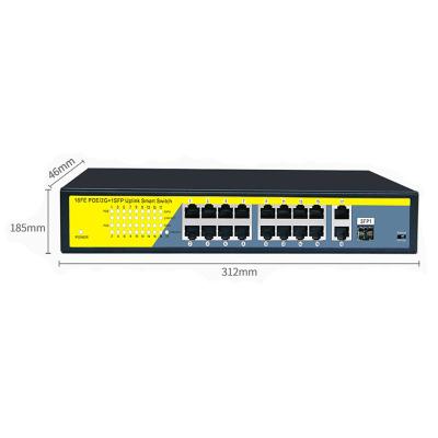 China Cheap Port POE 16 10/100M Network POE Switch For IP Camera for sale