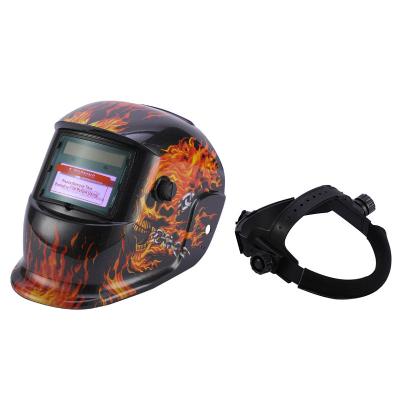 China Argon Arc Solar Powered Auto Darkening Adjustable Welding Helmet Anti Fire Factory Coating Agas Skull Design Popular Decals Stickers for sale