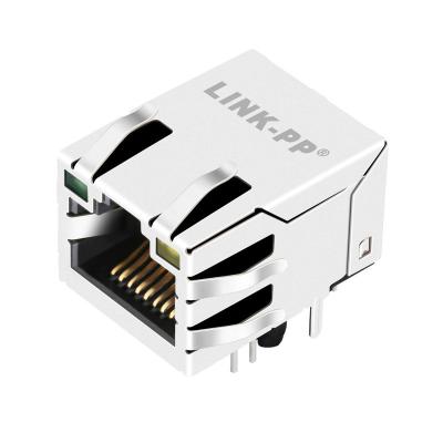 China Single Left Magnetic Modular Base-T PoE+ RJ45 Jack Ethernet With Transformer Female PCB Network Interface Socket 10G PCB Modular Connector for sale