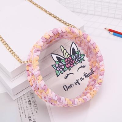 China The other new hand - unicorn woven round transparent bag that can be crossed for sale