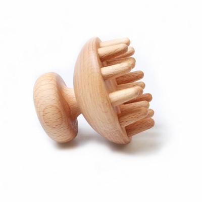 China For commercial & Home Use 22022 Wooden Round Head Massage Claw Body Mushroom Wooden Massager 60x62 mm for sale