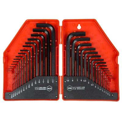 China Repairing 30 Piece Folding Case Hex Allen Wrench Key Wrapping Set for sale