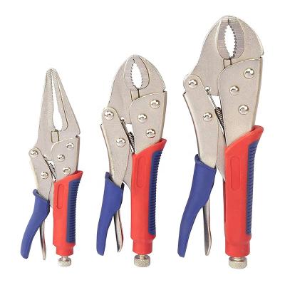 China MULTI FUNCTIONAL 10 inch curved jaw 7 inch curved jaw and 6-1/2 inch straight jaw set of 3 piece locking pliers for sale