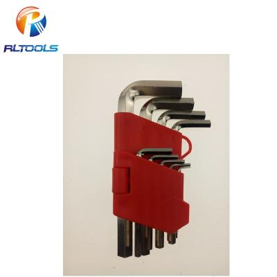 China High Quality Carbon Steel 45# Flat Head 9pcs Foldable Hex Key Set for sale