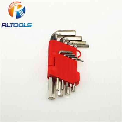 China Chinese Professinal Manufacturer Carbon Steel Frame Hexagon Supply 9 Pcs Extra Long Folding Type Allen Key for sale